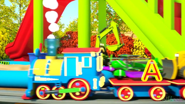 Мультфильм про машинки и паровозик Макс . Английский алфавит. Дорога в зоопарк с паровозиком Максом.