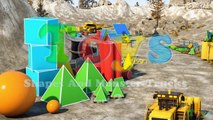 Learn Shapes At the Construction Site - Learn Shapes And Race Monster Trucks - TOYS (Part 2)