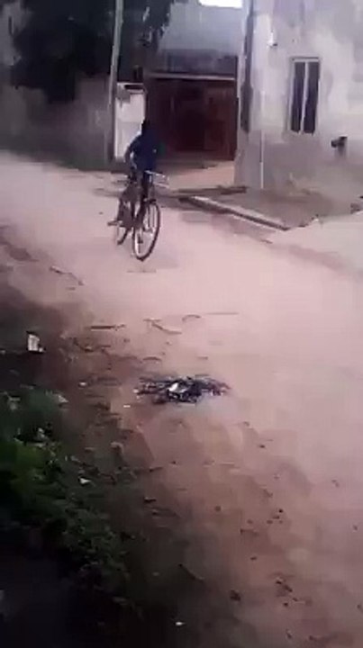 Funny boy on cycle