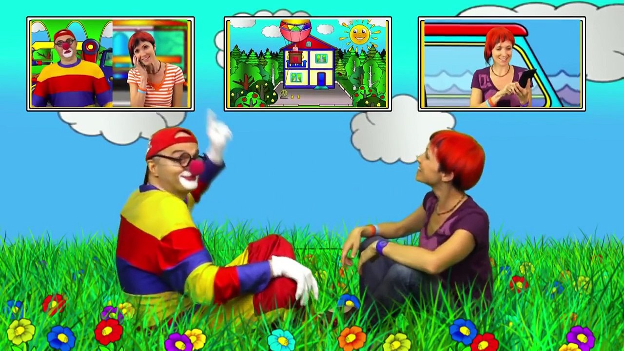 Car Clown Cartoons The Masha & Clown RACE! (Маша и клоун Дима)