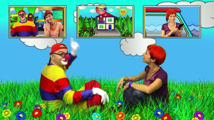 Car Clown Cartoons The Masha & Clown RACE! (Маша и клоун Дима)