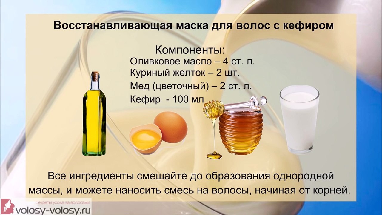 Кефирная маска для волос. Безопасное ОСВЕТЛЕНИЕ волос кефиром