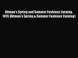 Read Altman's Spring and Summer Fashions Catalog 1915 (Altman's Spring & Summer Fashions Catalog)