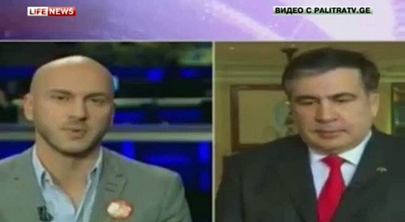 Jumping during the interview Saakashvili Georgian viewers laugh