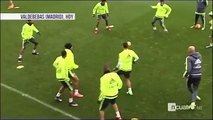 Zidane Incredible skills during training making Cristiano Ronaldo to do his battle cry