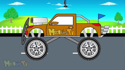 Orange truck - Monster Trucks For Children - Mega Kids Tv