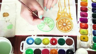 Как рисовать апельсины- - Рисунки красками в ЛД )))