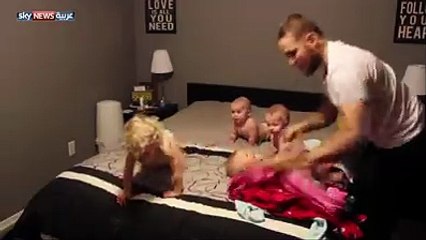 Now her husband made this video of changing 4 kids