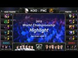 [게임코치] 2015 롤드컵 준결승 하이라이트 KOO vs FNC #02 (LoL World Championship 2015 Semi Final Highlight)