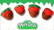 Play Doh Chocolate dipped Strawberries Egg Surprise Spiderman, LalaLoopsy, Peppa Pig, Shop
