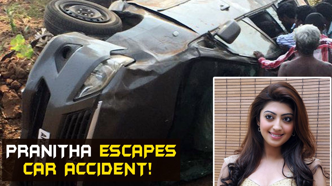 Pranitha Escapes A Terrific Car Accident | Kannada Focus