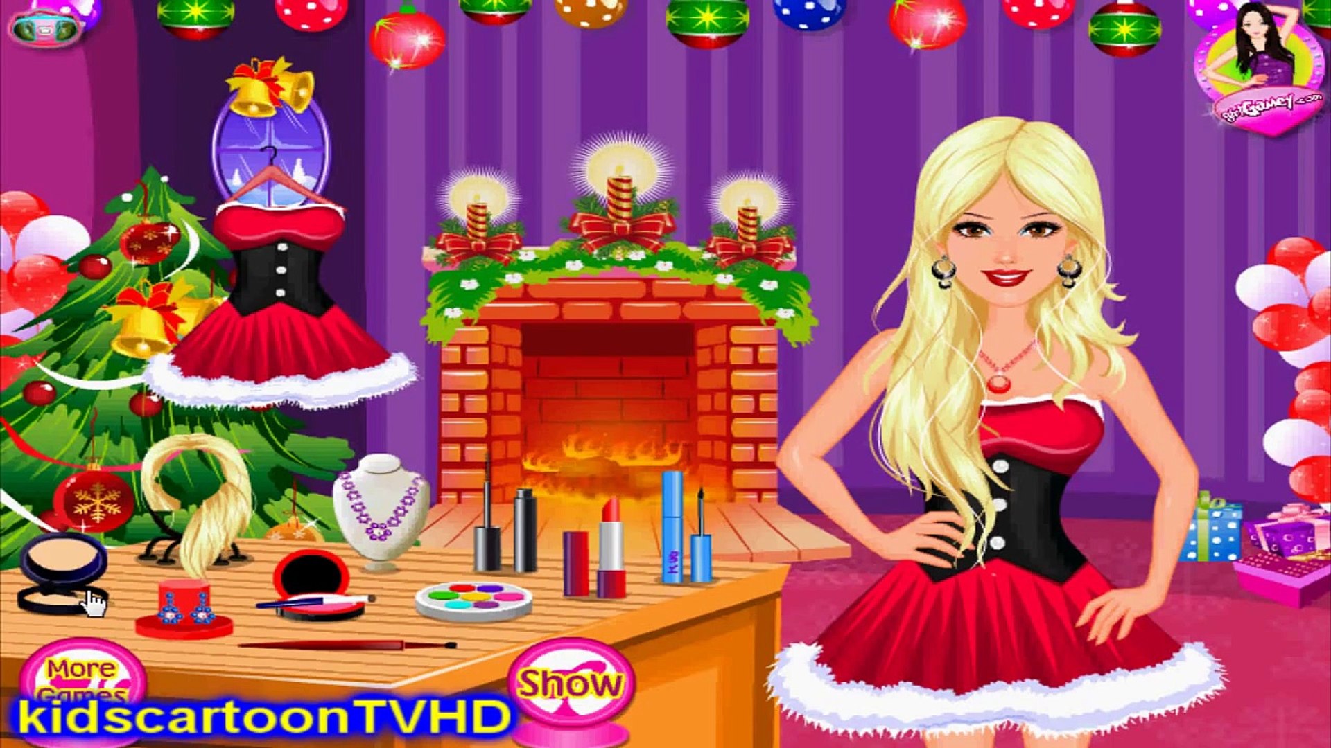 Charming Barbie Christmas Makeover - Kids Game Movie