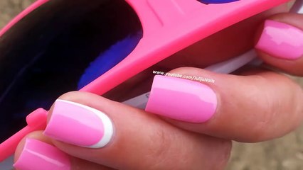 Обратный френч обычным лаком для ногтей (2 варианта дизайна)