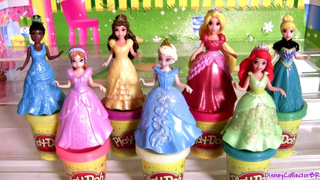 Play Doh Sparkle MagiClip Fairytale Fashion Tiana Cinderella playdough Glitter Magic Clip