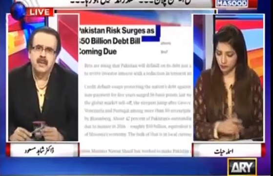 Dr Shahid Masood shows an astonishing report on Pakistan's Debt