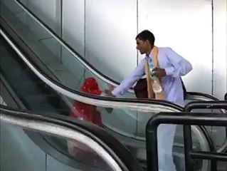 First time on escalator