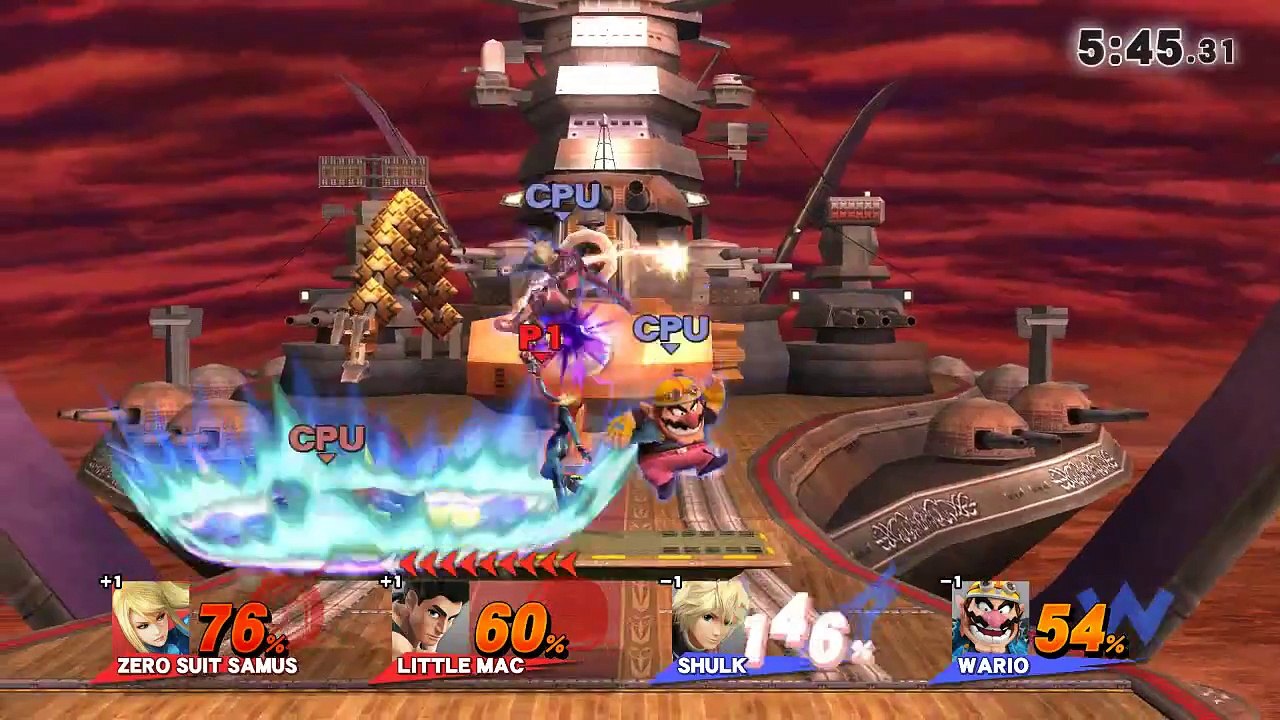 Zero Suit Samus Little Mac vs Shulk Wario