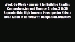 [PDF] Week-by-Week Homework for Building Reading Comprehension and Fluency Grades 3-6: 30 Reproducible