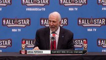 Postgame: Gregg Popovich | West vs East | February 14, 2016 | NBA All-Star Weekend 2016