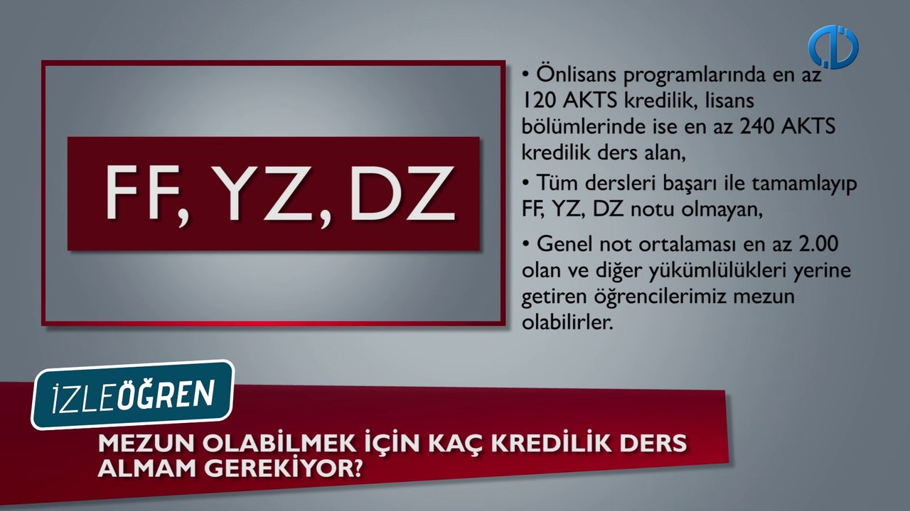 Mezun olabilmek için kaç kredilik ders almam gerekiyor?