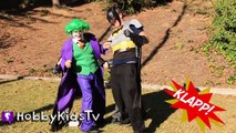 Slow-Motion Villain Fight! Joker + Batman Hero Moved by HobbyKids