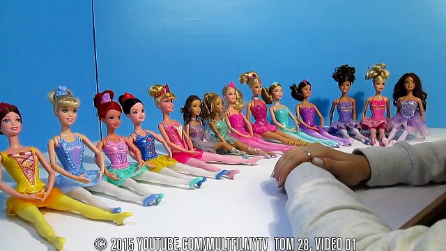 Принцессы Диснея Куклы Барби видео кордебалет мультик с игрушками для девочек