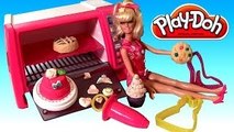 Play Doh BARBIE Pastry Chef Make, Bake & Decorate Cakes Kitchen Baking Oven Toy