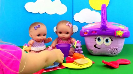 Twin Babies Baby Dolls Lil Cutesies Doll Picnic Basket in The Park Peppa Pig MLP Fashems Toy Videos