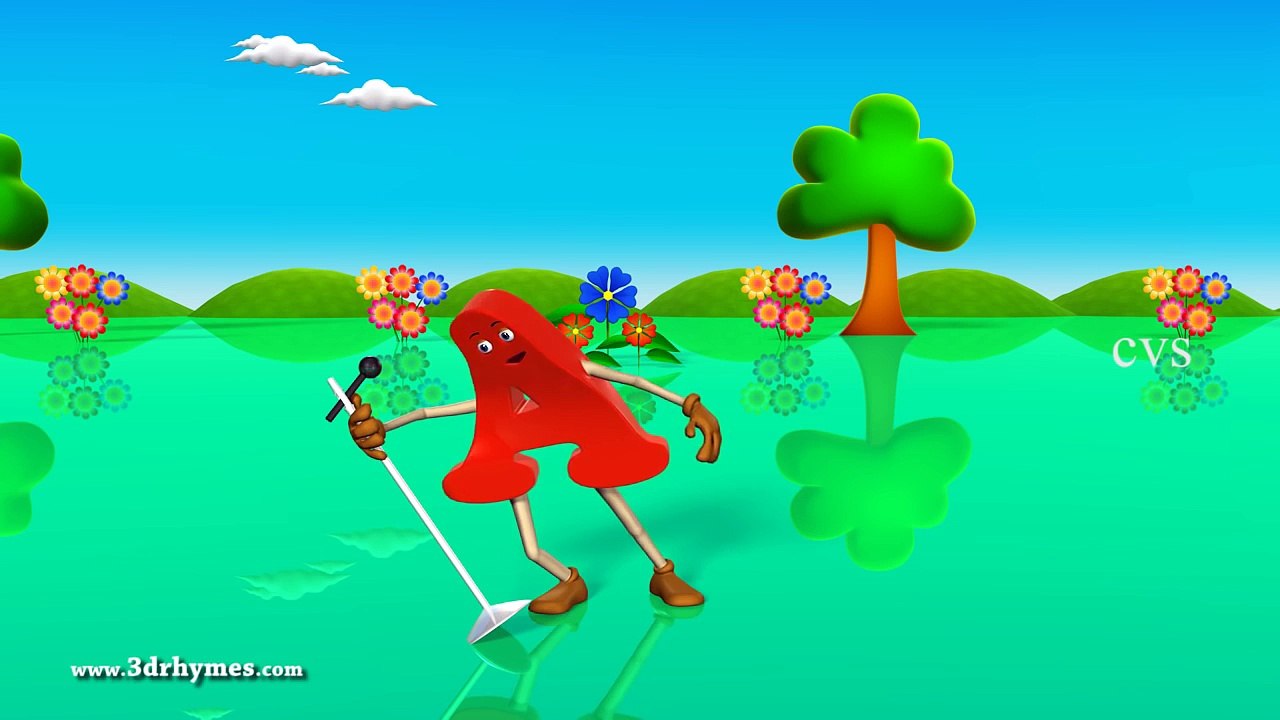 Learn English Alphabet letter A song for children - 3D Animation Nursery rhymes