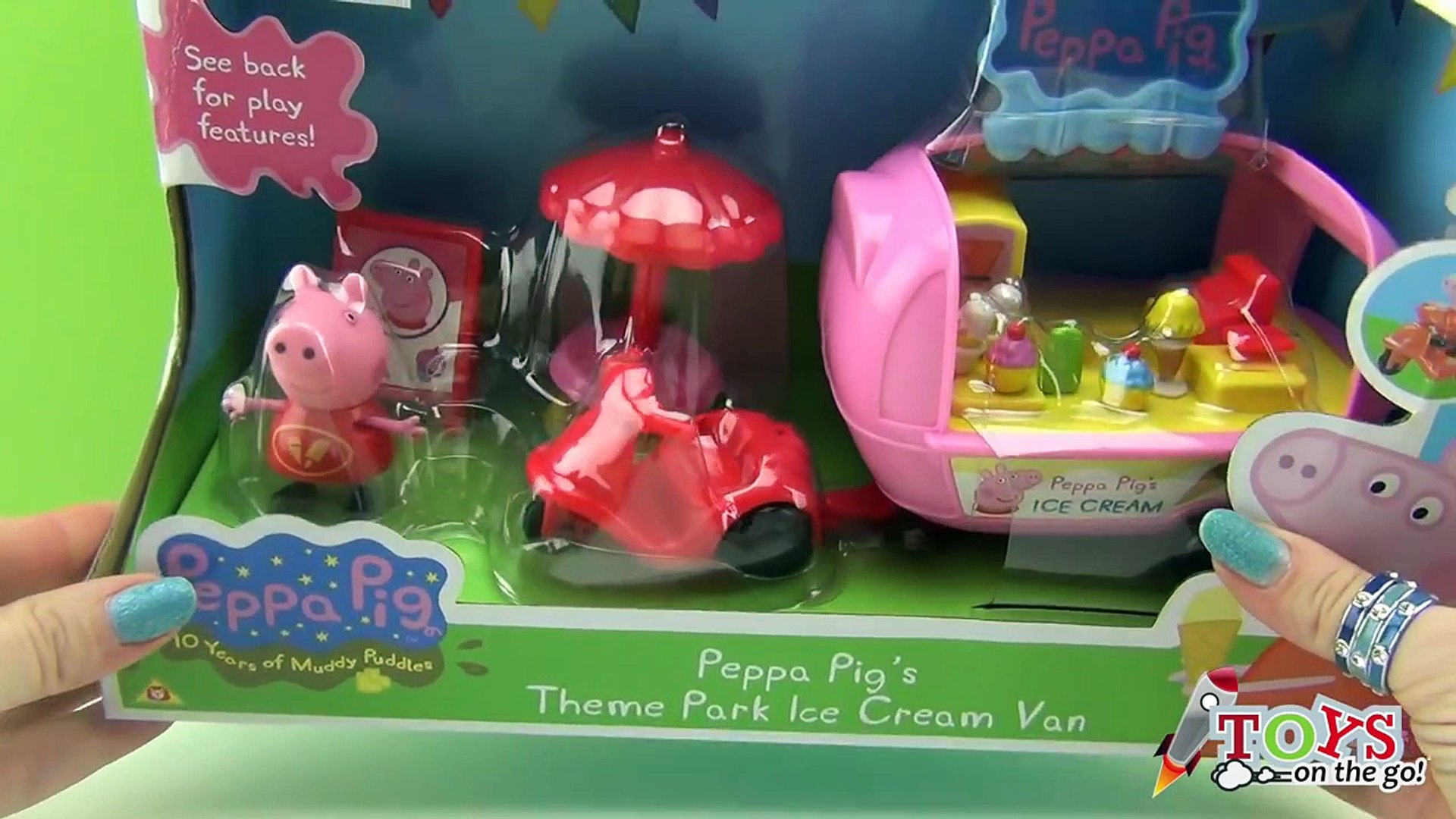 ⁣Peppa Pig Furgoneta de los Helados Peppa Pigs Theme Park Ice Cream Van - Juguetes de Peppa Pig