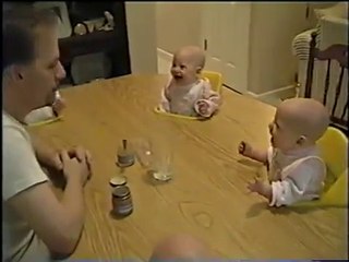 Cute babies laughing with Dad!