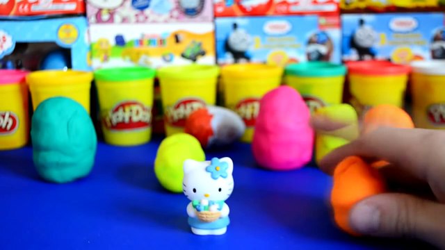 Play-Doh Surprise eggs Kinder Surprise LPS Hello Kitty Polly Pocket Playdough Fun WOW
