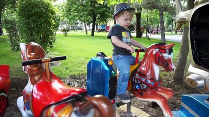 Outdoor Playground Fun Funny Dog in Disney Carriage by Say CHEESE DAVID