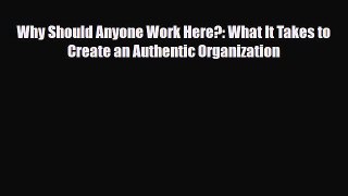 PDF Why Should Anyone Work Here?: What It Takes to Create an Authentic Organization Free Books