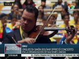 Orquesta Sinfónica Simón Bolívar ofrece concierto por la paz en la ONU