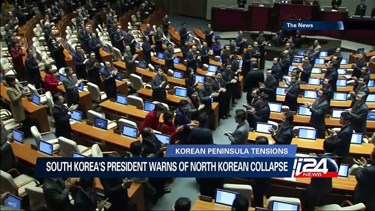 South Korea's President warns of North Korean collapse