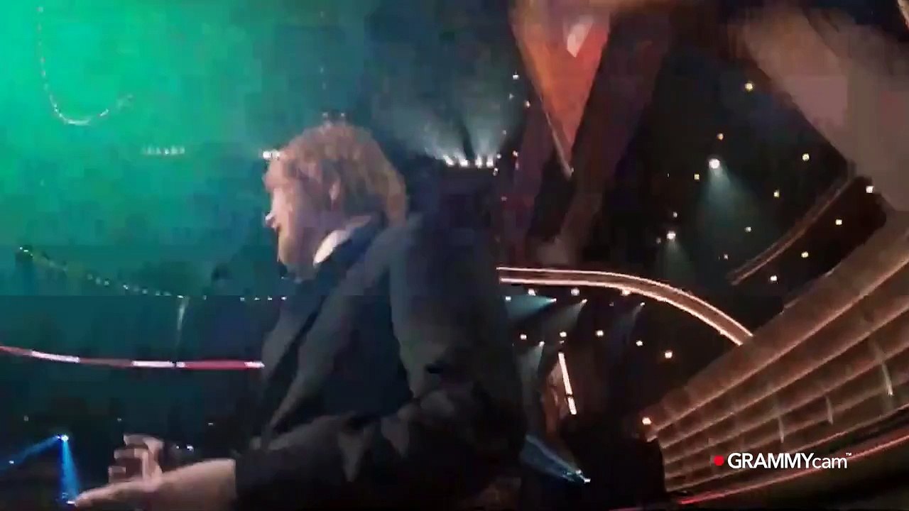 Ed Sheeran Thanks Stevie Wonder _ GRAMMYcam _ 58th GRAMMYs