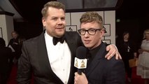 James Corden with Tyler Oakley _ Red Carpet _ 58th GRAMMYs