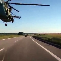 Race of Helicopter and Car on the Road ll must watch