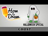 How To Draw A Halloween Ghost - Halloween Special Easy Drawing Lesson With Colouring