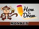 How To Draw A Monkey - Easy Step By Step Cartoon Art Drawing Lesson Tutorial For Kids & Beginners