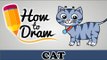 How To Draw A Cute Cat - Easy Step By Step Cartoon Art Drawing Lesson Tutorial For Kids & Beginners