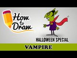 How To Draw A Vampire - Halloween Special - Easy Drawing Lesson With Colouring