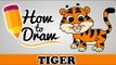 How To Draw A Tiger - Easy Step By Step Cartoon Art Drawing Lesson Tutorial For Kids & Beginners