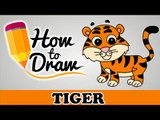 How To Draw A Tiger - Easy Step By Step Cartoon Art Drawing Lesson Tutorial For Kids & Beginners