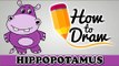 How To Draw A Hippopotamus - Easy Step By Step Cartoon Art Drawing Lesson Tutorial For Beginners