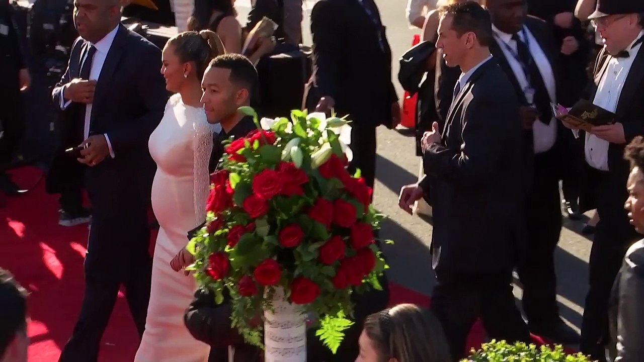 John Legend and Chrissy Teigen _ Limo Cam _ 58th GRAMMYs