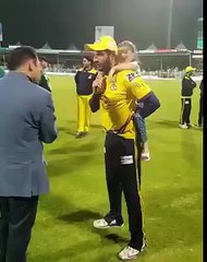 Shahid Afridi with His Daughter