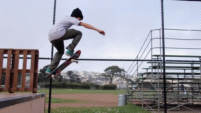 GNARLY OLLIE INTO QUARTER PIPE!