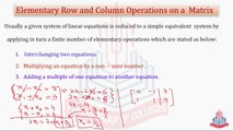 Elementary Row & Column Operations on A Matrix